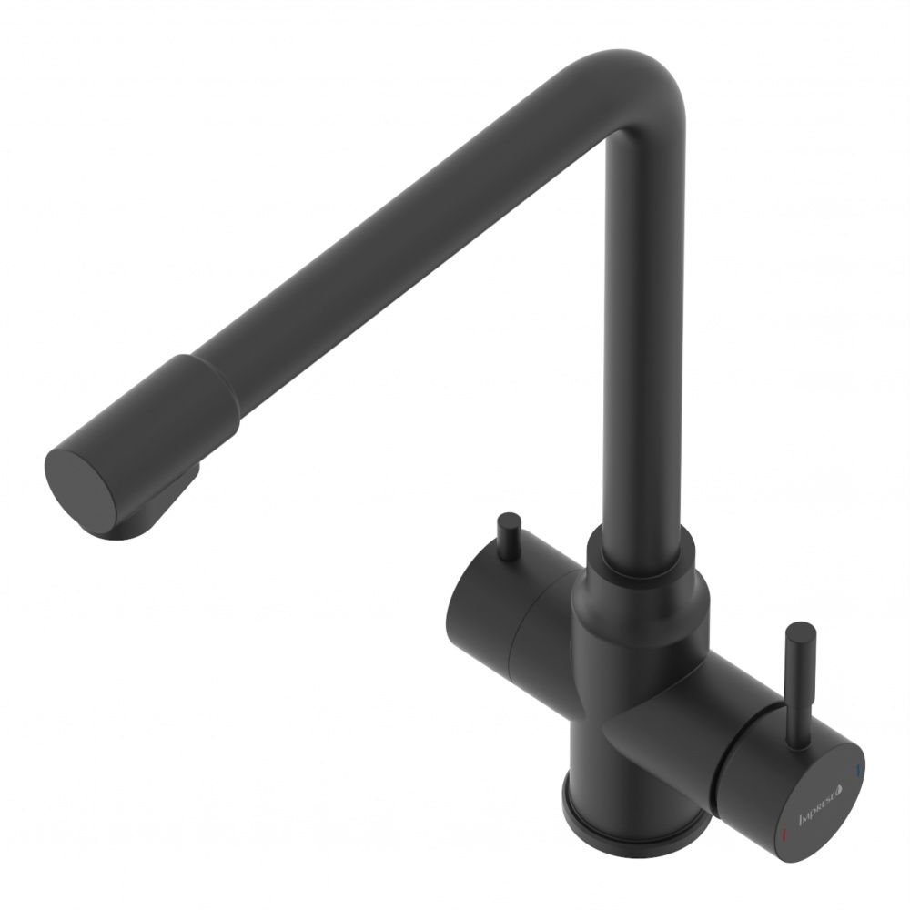 Смеситель для кухни Imprese ARGO-S f03409016JB, с подключением для питьевой воды, чорный матовый