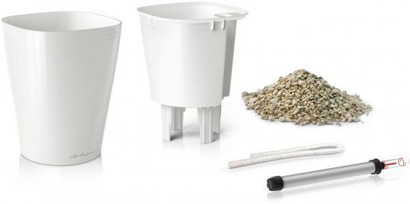 Вазон пластиковий Lechuza Deltini квадратний 1,2 л білий (14900) 