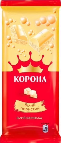 Шоколад Корона білий пористий 80гр (7622210893215)