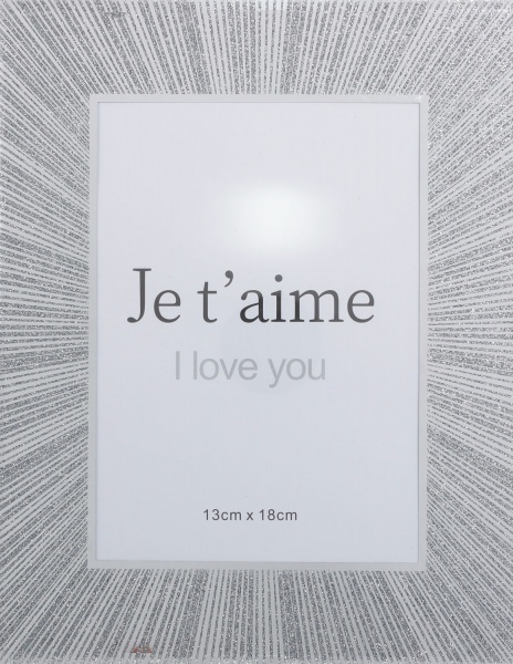Рамка для фото Je t'aime 1 фото 13х18 см серебряный 