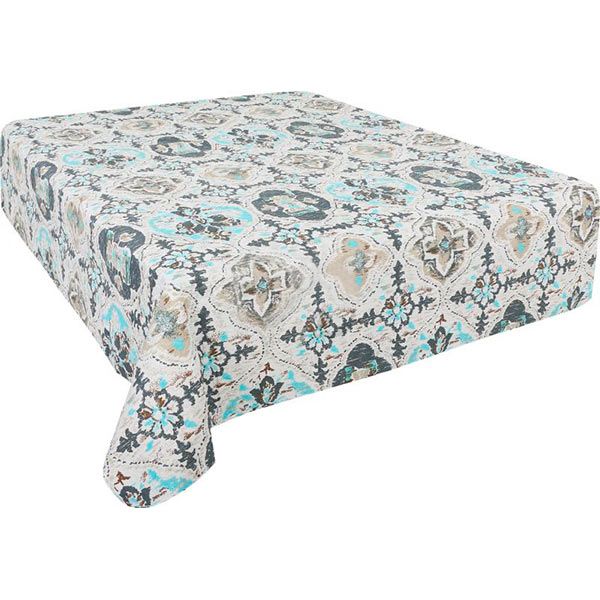 Покрывало Underprice Аква 220x240 см бежевое с голубым