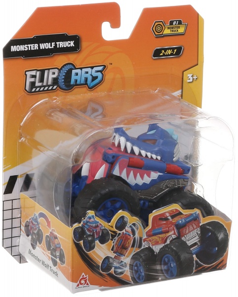 Машинка-трансформер Flip Cars 2 в 1 Монстр-трак Вовк EU463875A-01