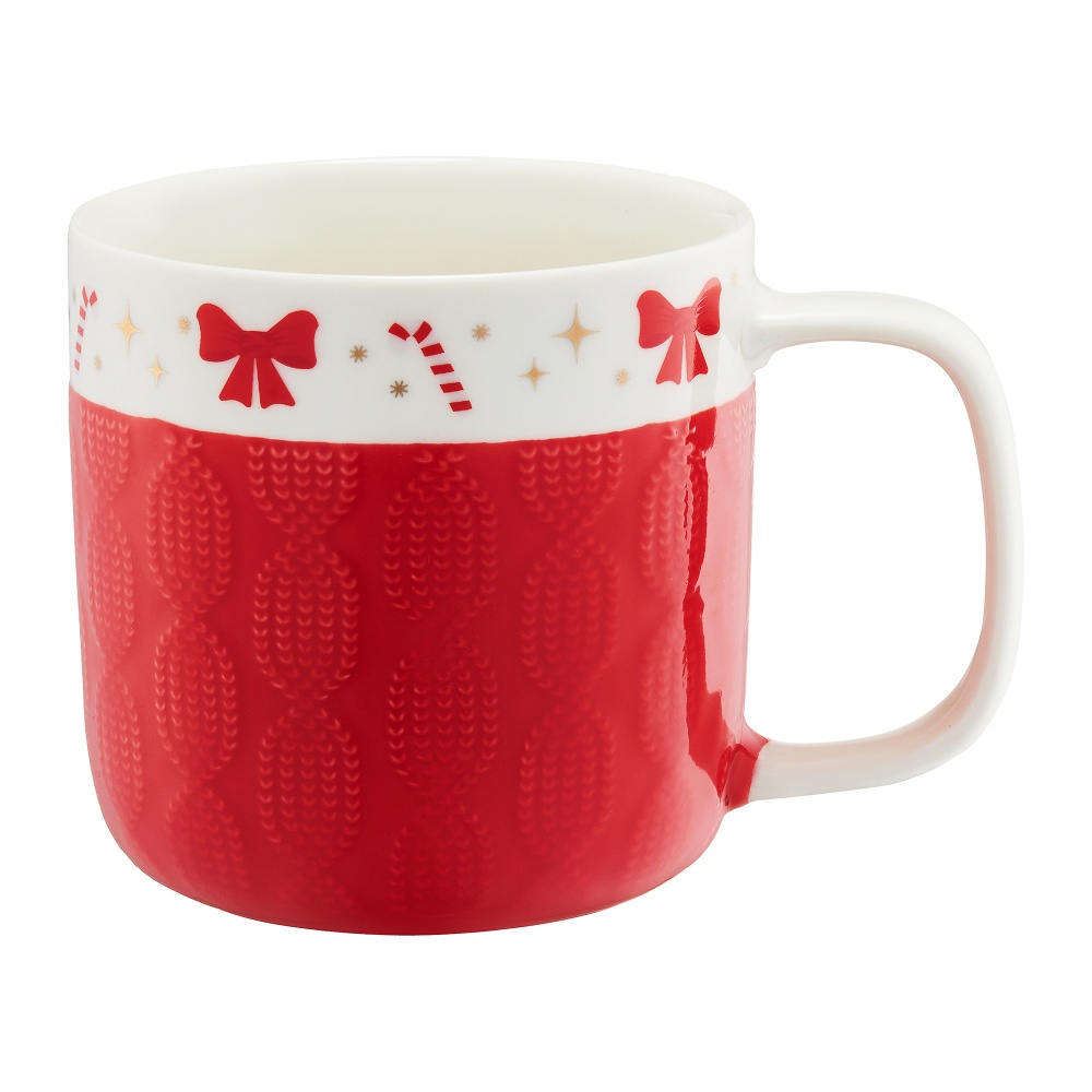 Чашка Ambition Scarf 370 мл крансая с белым