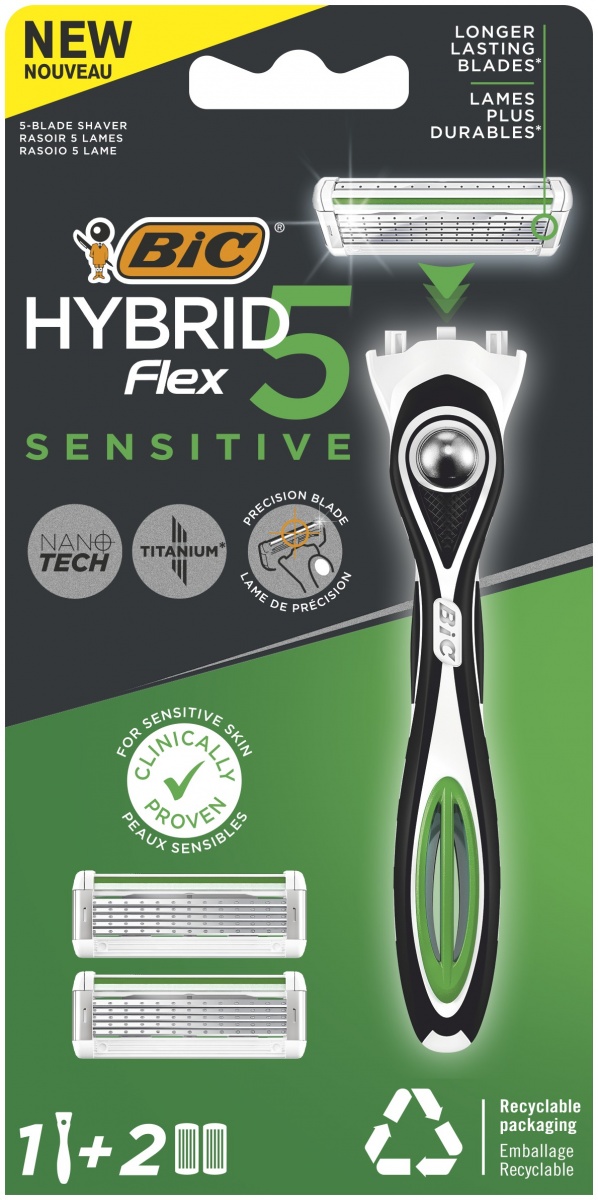 Станок для бритья BIC Flex 5 Hybrid Flex 5 Hybrid + 2 кассеты 2 шт. — фото 1
