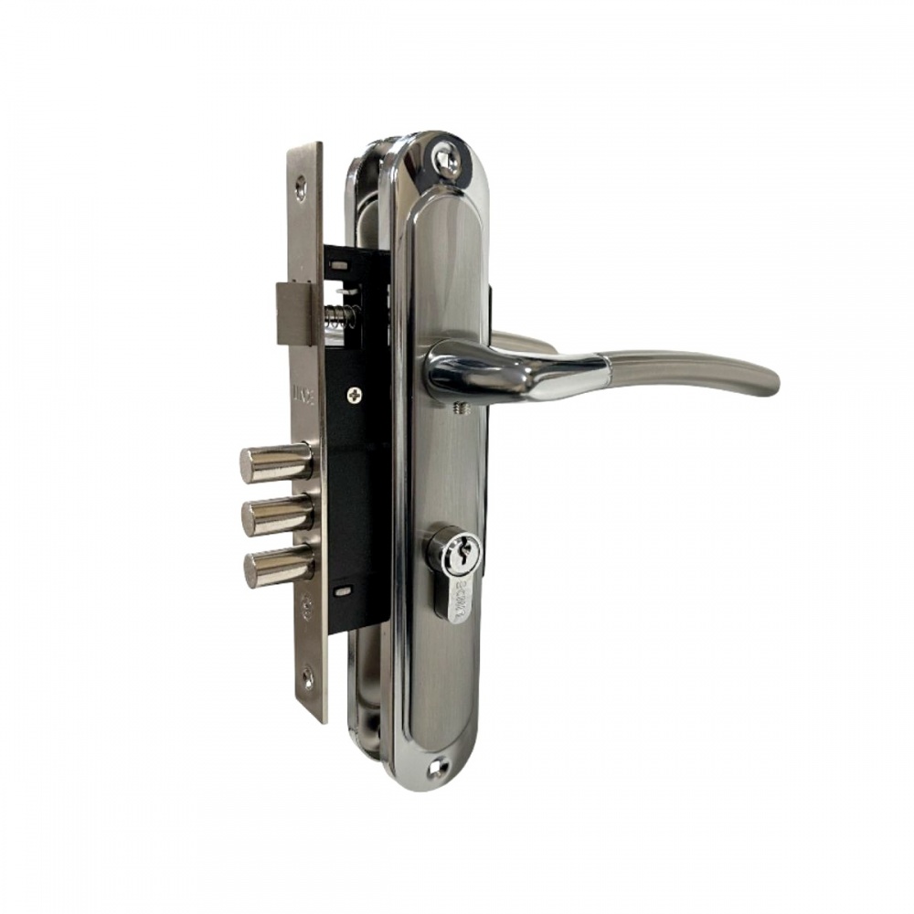 Комплект фурнитуры цилиндровый Linde A-1210 PZ 40х62 SN/CP 62 мм матовый никель/полированный хром без петель