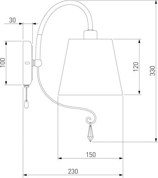 Бра Strotskis Dalila 70096/1 1x40 Вт E14 хром 
