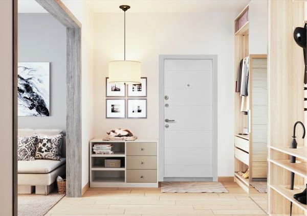 Двері вхідні Міністерство дверей КС-202+ (квартира) грифель горизонт / пломбір горизонт 2050x960мм ліві