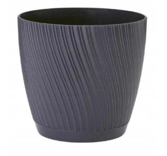 Горщик пластиковий Form Plastic Міка-15 круглий 1,75 л антрацит 