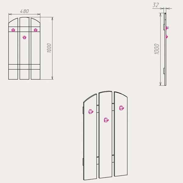 Вешалка Компанит В-1 1000x480 мм орех