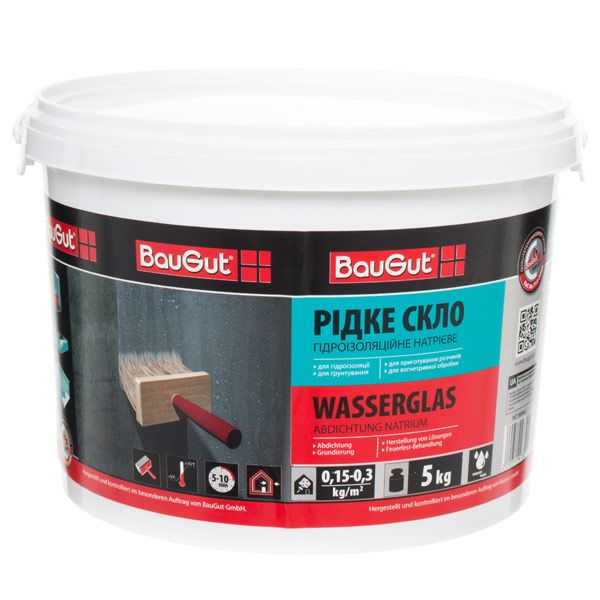Рідке скло гідроізоляційне натрієве BauGut 5 кг