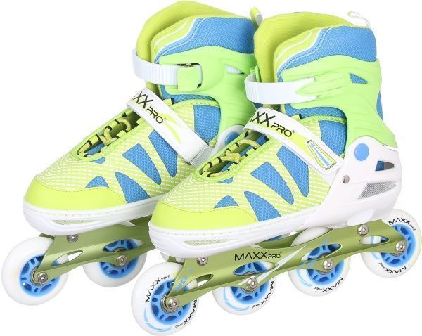 Роликовые коньки MaxxPro YX-0151-4WG р. 39-42 бело-салатовый