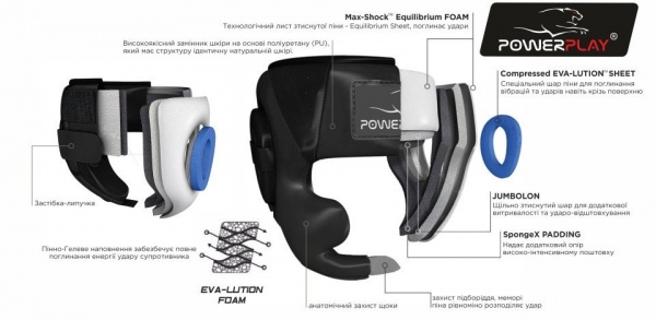 Шолом боксерський PowerPlay 3043 червоний р. XL 