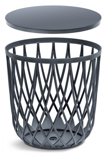 Кошик ажурний з кришкою багатофункціональний 55 л, 447х450 мм, антрацит 