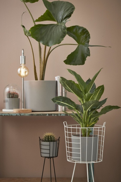 Вазон керамічний Edelman Era 23 см круглий 7,4 л пісочний/світло-сірий (1035831) 