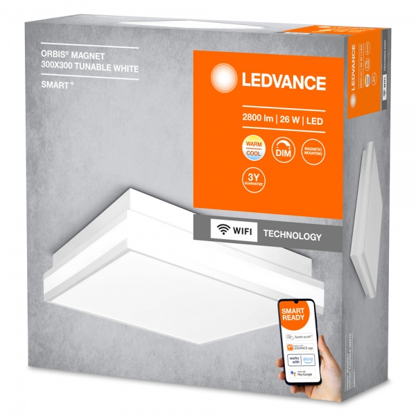Світильник світлодіодний Ledvance SMART+ Wi-Fi Orbis Magnet White 300x300 мм 26W 
