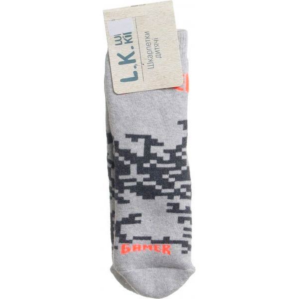 Носки детские Luna Kids № 5. Геймер 331006 р.18–20 светло-серый