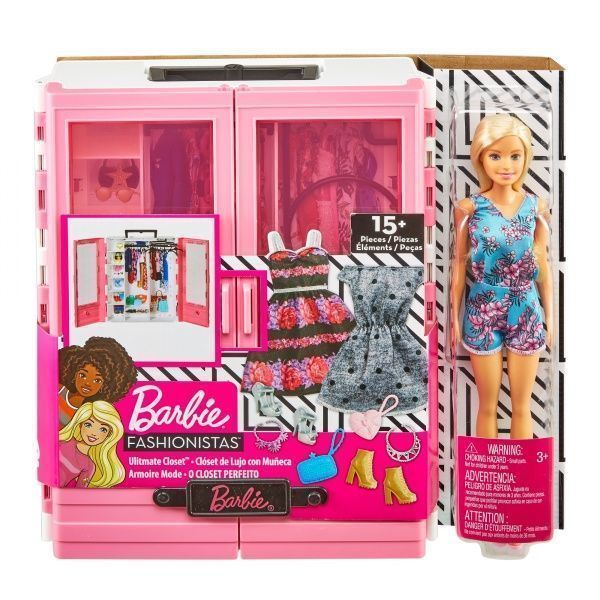 Игровой набор Barbie Шкаф-чемодан для одежды