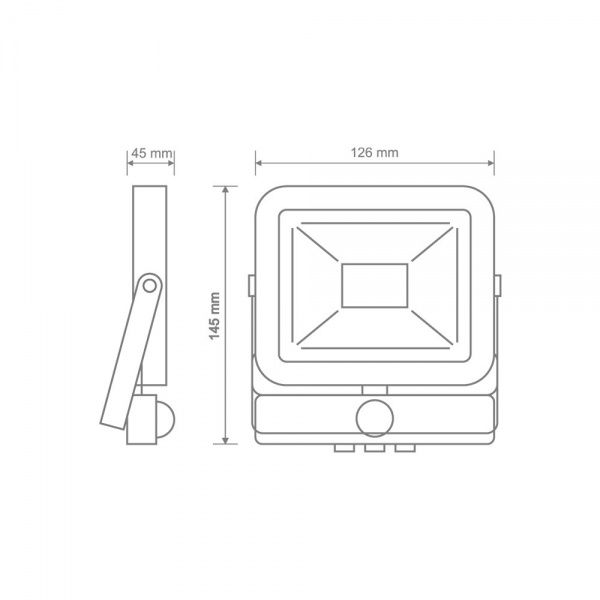 Прожектор с датчиком движения Maxus LED 10 Вт IP65 черный 1-MFL-01-1050s 