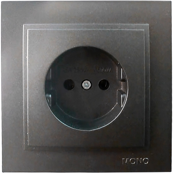 Розетка без заземлення Mono Despina без шторок без кришки графіт 102-202022-116