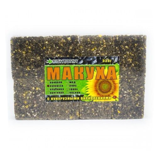 Макуха Fishtoria ПРЕСОВАННАЯ С ВКРАПЛЕНИЯМИ (8ШТ) 330 г кукуруза