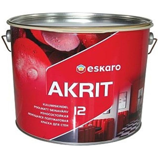 Краска Eskaro Akrit 12 белый 9,5л 11,2кг