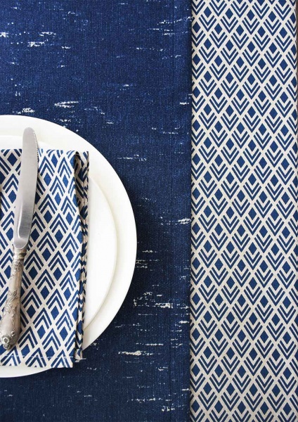 Скатерть Joy голубая клетка 136x220 см голубой La Nuit 