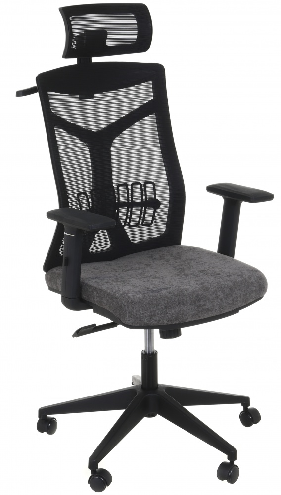 Кресло офисное Центр Меблів Тонго 64,5х70х124 см серый/черный