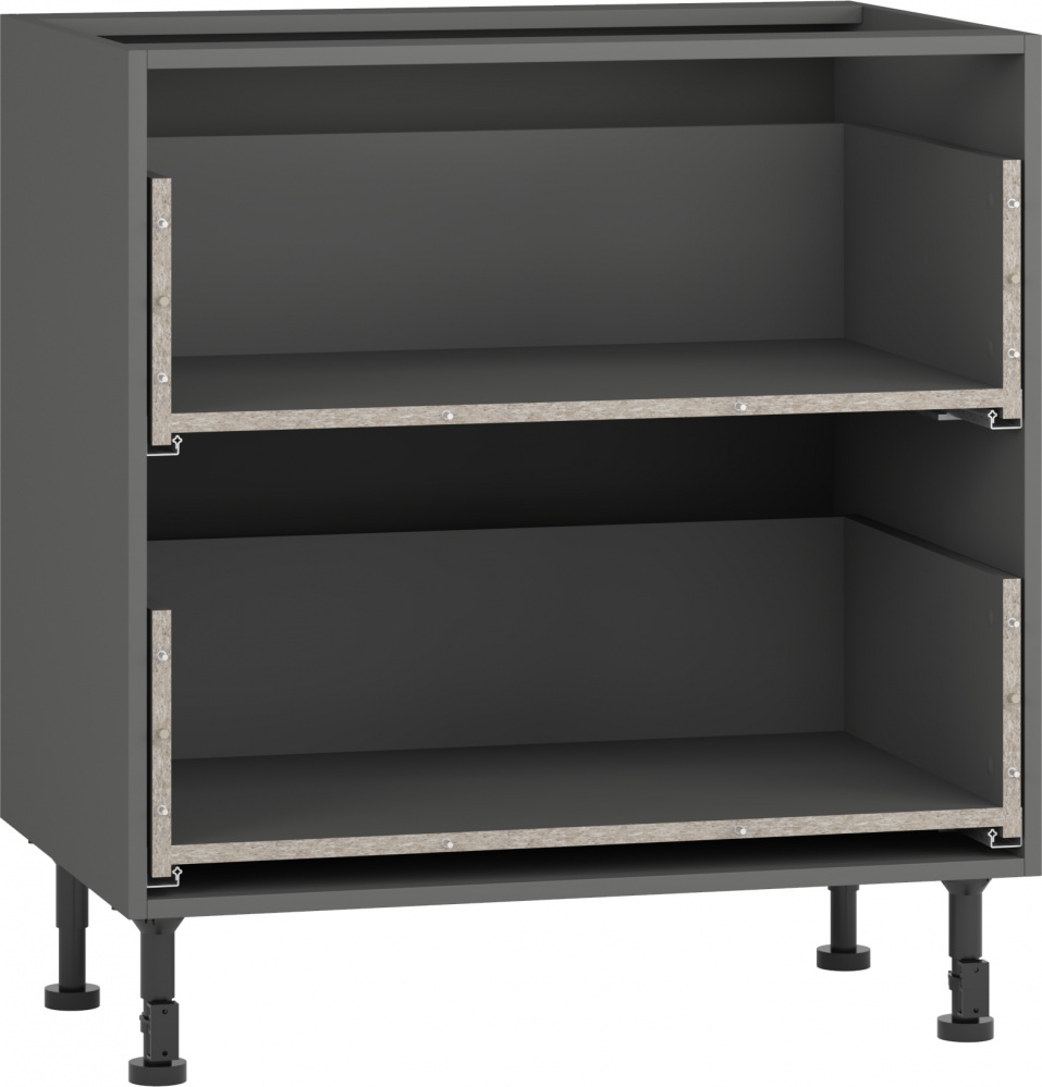 Тумба нижня Грейд з 2-ма ящиками часткового відкриття Q-25 /Оптимум 800x870x522 мм сірий графіт