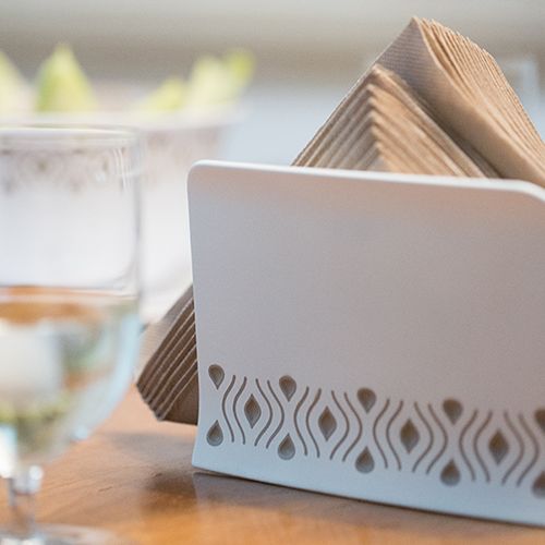 Подставка для салфеток Tosca бело-коричневая (55350) Stefanplast