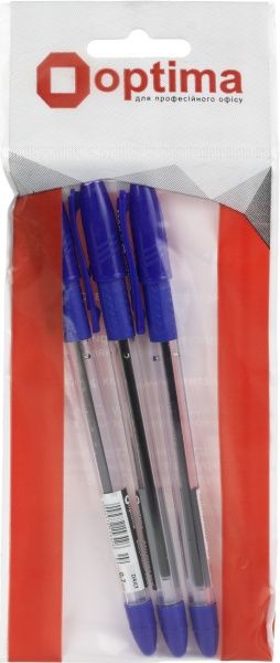 Набір масляних ручок Optima DAILY 07 мм. 3 шт. сині 