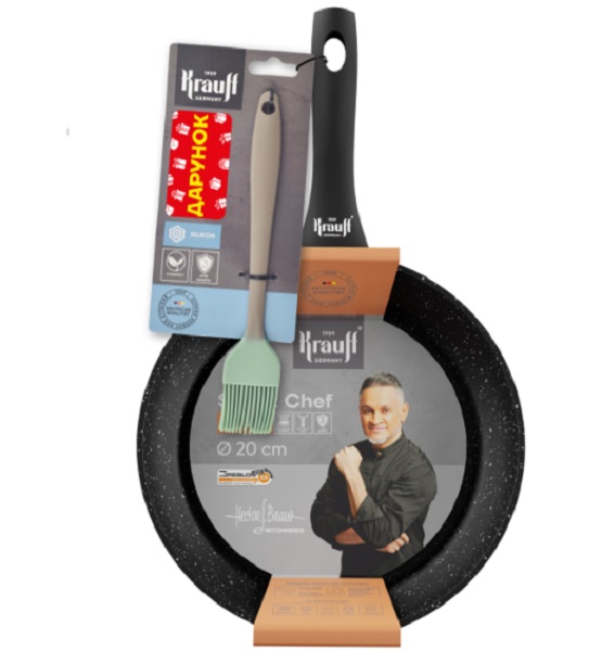Сковорода Krauff 20 см + пензлик кулінарний 25-45-187