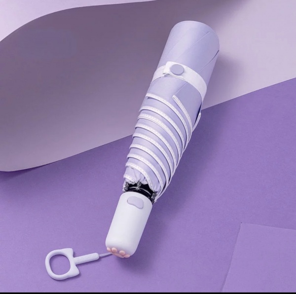 Зонт KRAGO Мяу складной мини полный автомат фиолетовый фиолетовый 