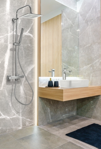 Душова система з термостатичним змішувачем Invena Svart AU-85-001 хром