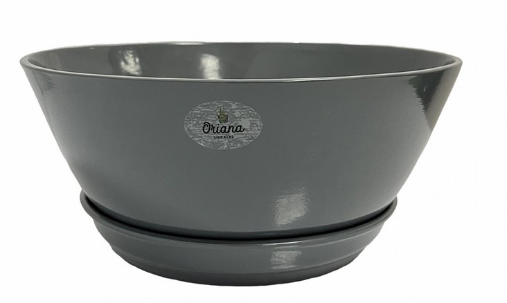 Горшок керамический Бонсайница Новая круглый 2,5 л графит (016-3-085)