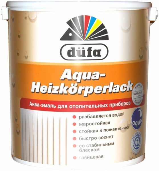 Акваэмаль Dufa для радиаторов Aqua-Heizkorperlack белый глянец 2,5л