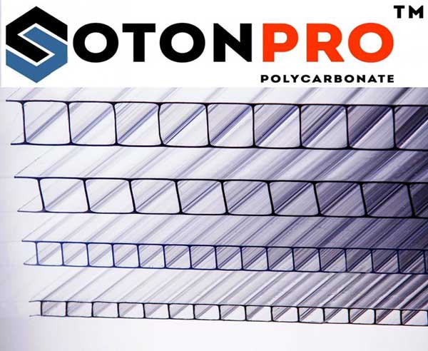 Полікарбонат стільниковий SOTON Pro 4 мм 3000х1050 мм прозорий