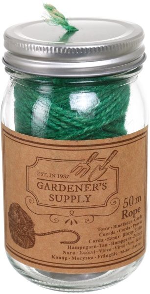 Мотузка для саду в скляній банці 50 м зелений