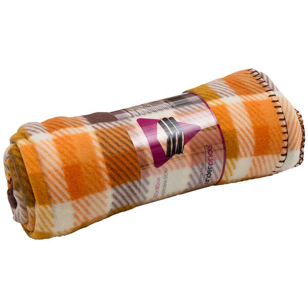 Плед флісовий Underprice Клітинка бежевий 150x180 см