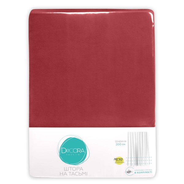 Штора VELOUR 150х275 червоний Decora textile