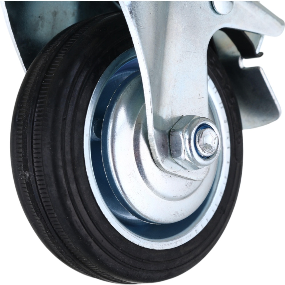 Колесо d75 мм гумове поворотне з гальмом і різьбовим штирем M10