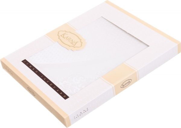 Скатерть Caramel овальная 160x220 см кремовый Karna 