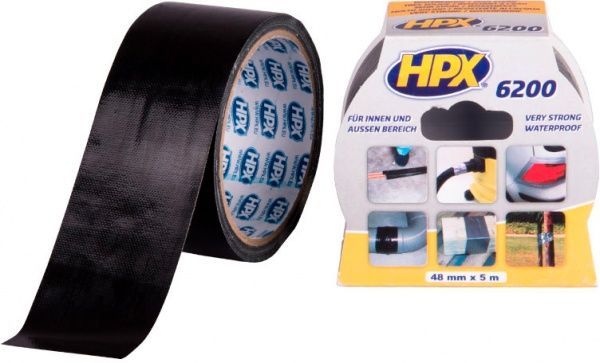 Армована ремонтна стрічка HPX 6200 чорна CS5005 48x0,3 мм 5 м чорний