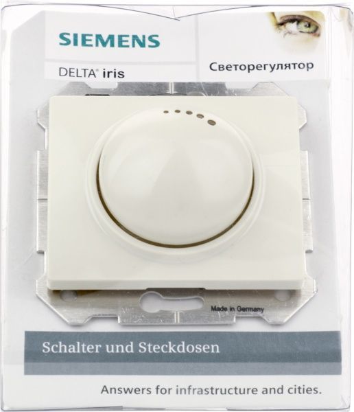 Світлорегулятор поворотний Siemens 500Вт IP20 слонова кістка 21539-X A