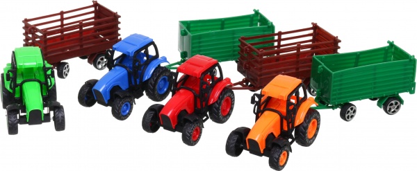 Игровой набор Shantou x4 шт. фермерские трактора с прицепами 24.5х6х5.5 см в ассортименте JY284058