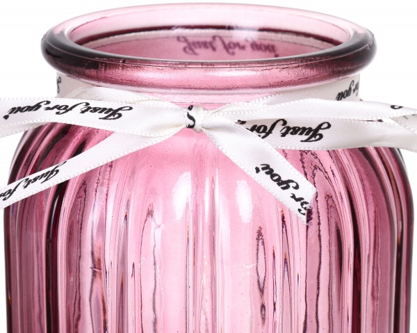 Ваза стеклянная розовая Crystal Cindy 17,5 см YIWU