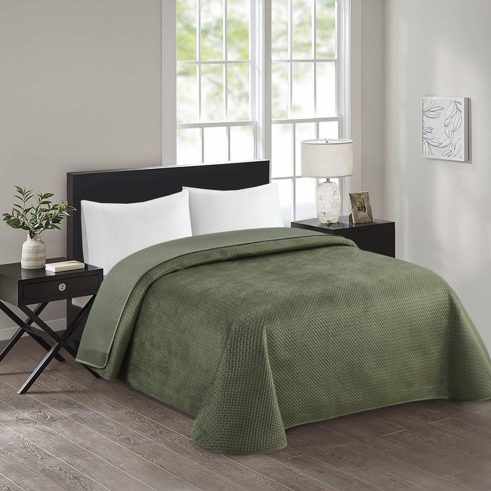 Покривало декоративне 3D Velvet 240x220 см La Nuit зелений