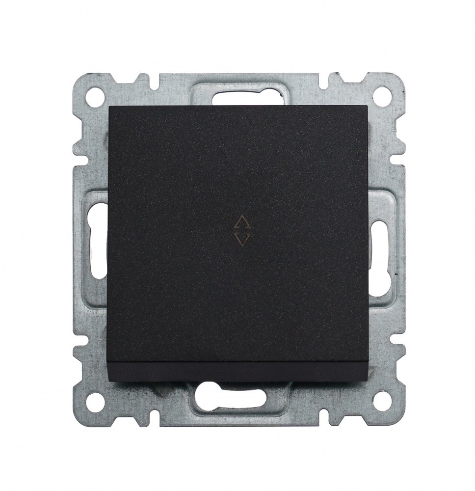 Механізм вимикача прохідний одноклавішний Makel Karea без підсвітки чорний матовий 57054005