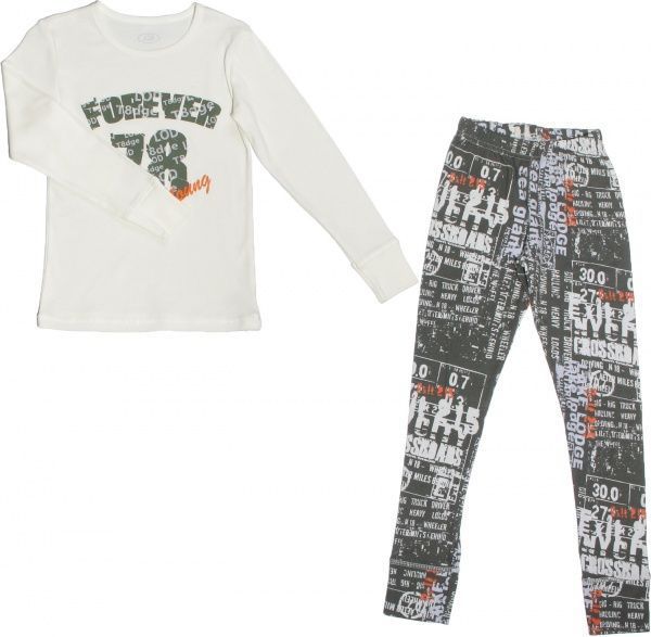 Піжама для хлопчиків Фламінго р.128 сірий хакі 