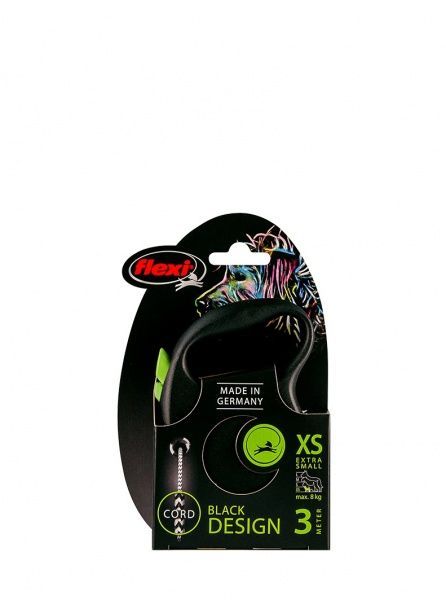 Поводок-рулетка Flexi Black Design трос XS зеленый 3 м