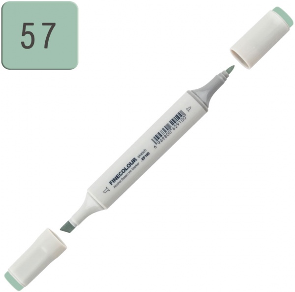 Маркер спиртовой FINECOLOUR Sketch EF100-57 серебристый зеленый 